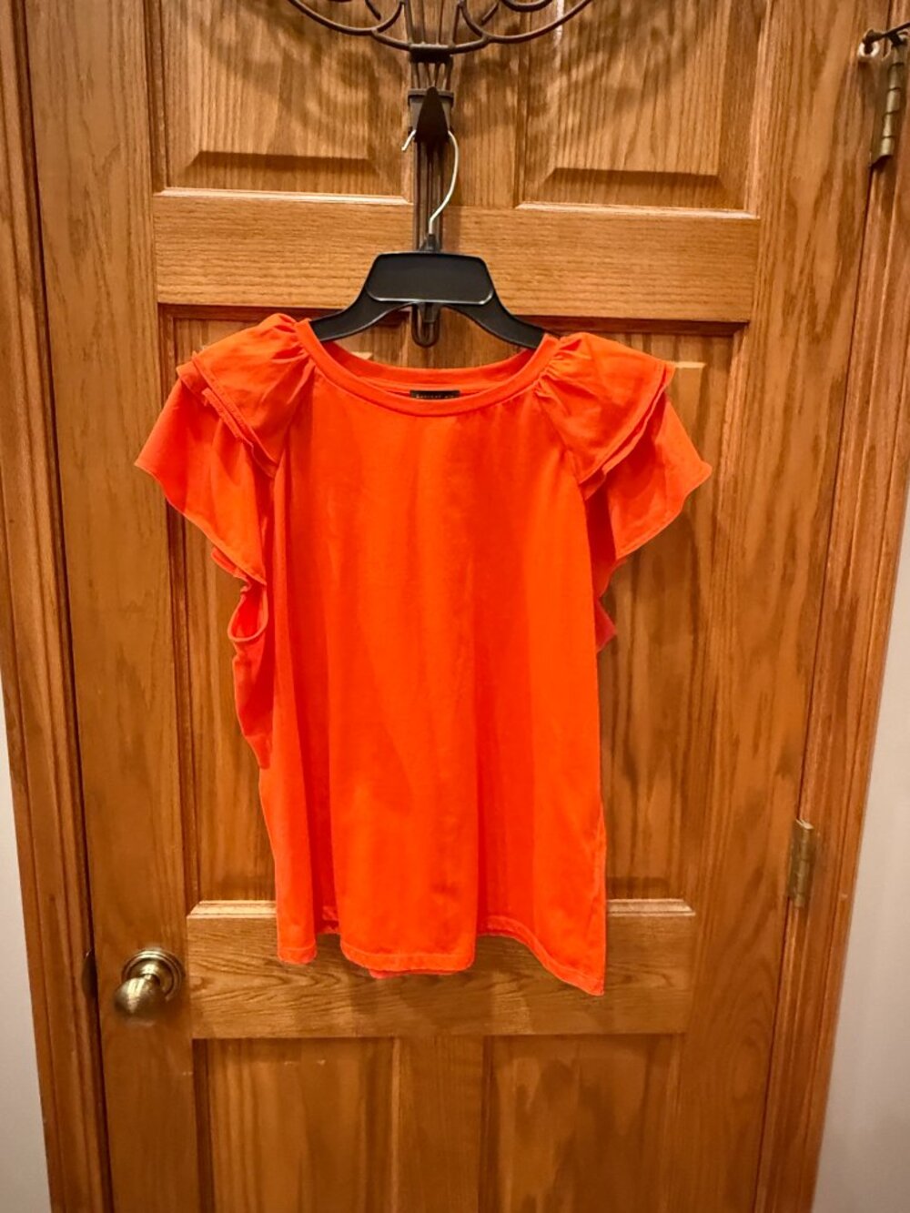 Current Air Los Angeles from Anthropologie Red Ruffled Sleeveless Top, SZ XL